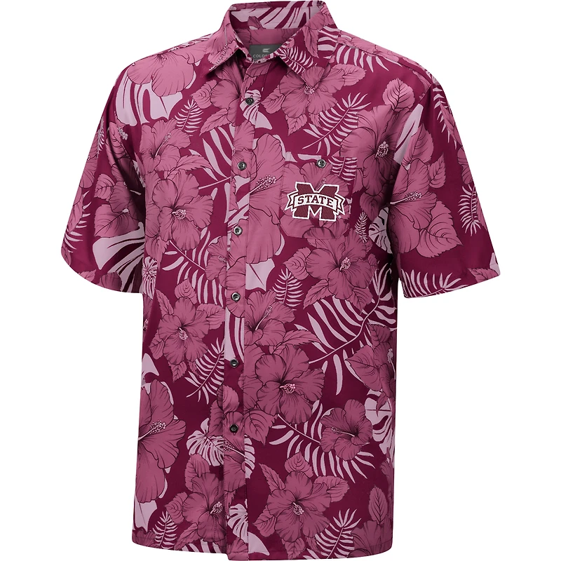 Men's Colosseum Maroon Mississippi State Bulldogs The Dude Camp Button-Up Shirt