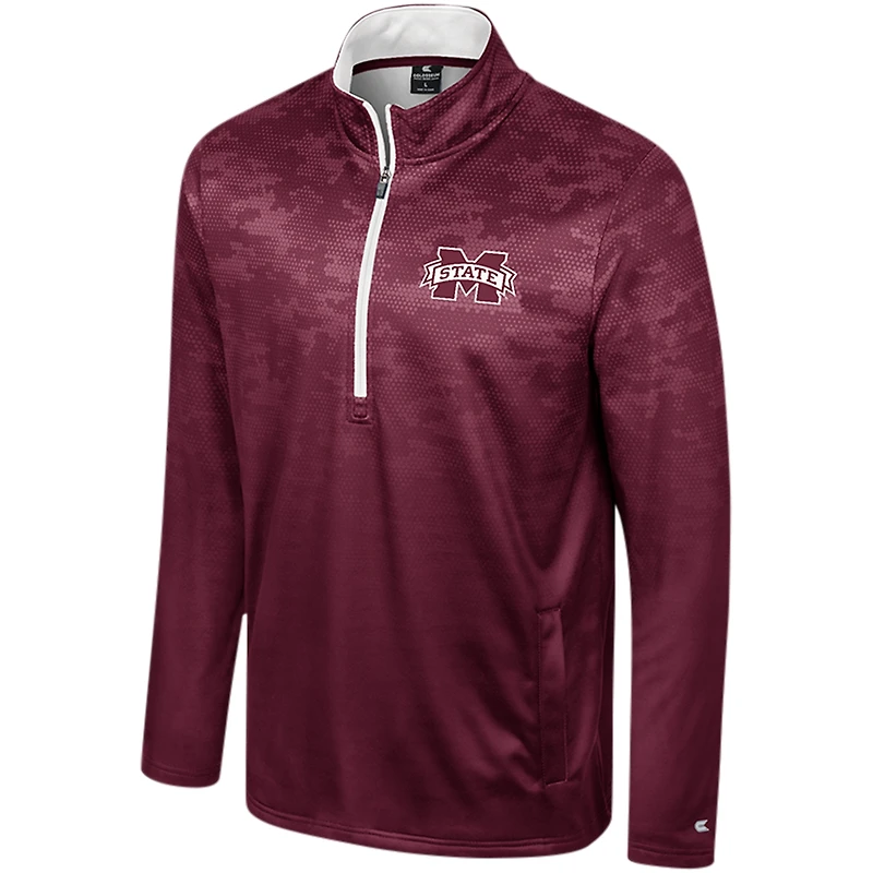 Men's Colosseum  Maroon Mississippi State Bulldogs The Machine Half-Zip Jacket