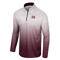 Colosseum pour homme blanc/marron Mississippi State Bulldogs Laws of Physics Quarter-Zip Windshirt