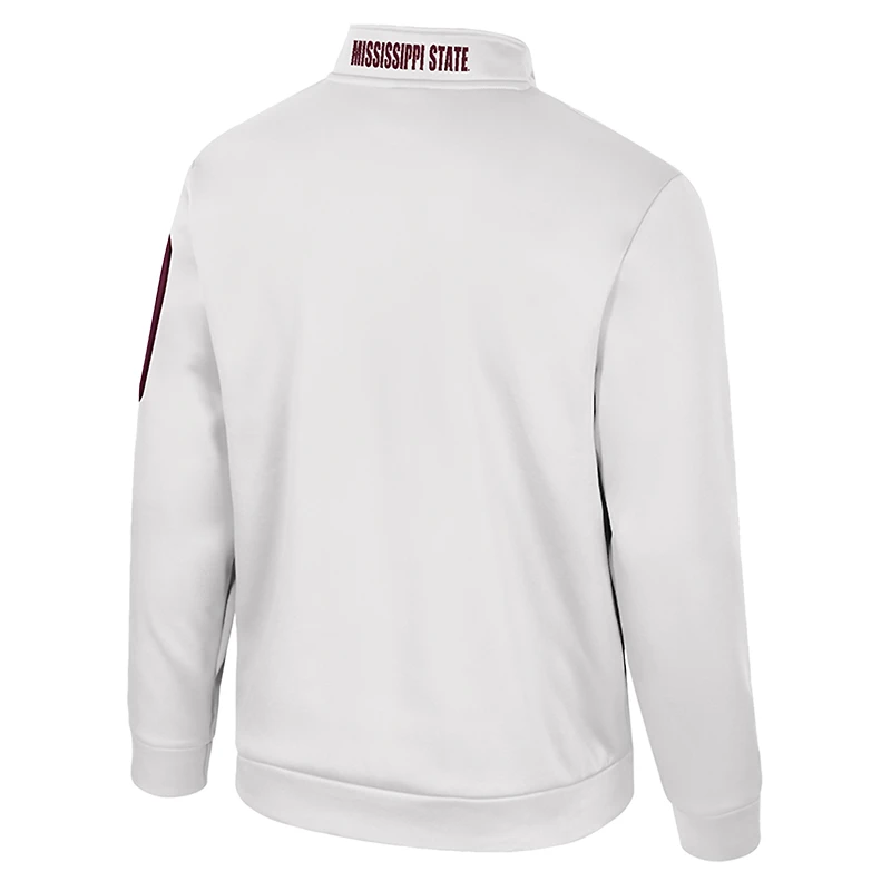 Veste polaire à fermeture éclair quart de tour Mainframe Colosseum blanche pour homme des Mississippi State Bulldogs