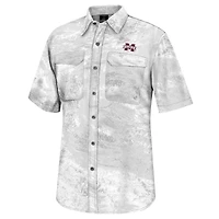 Colosseum White Mississippi State Bulldogs Realtree Aspect Charter Chemise de pêche à boutons complets pour homme