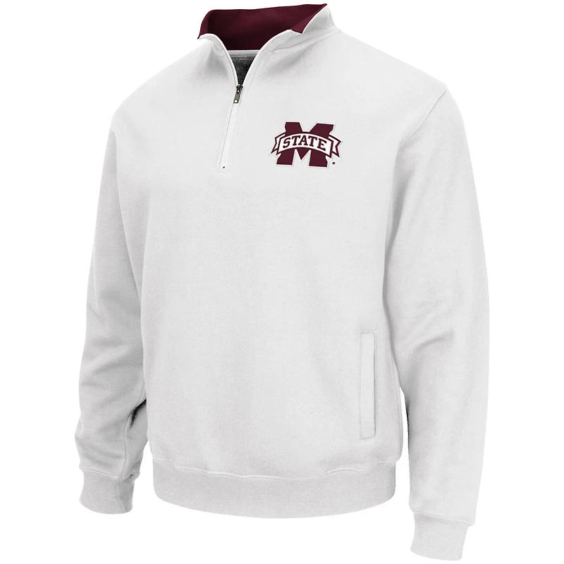 Men's Colosseum Charcoal Mississippi State Bulldogs Tortugas Logo Quarter-Zip Jacket