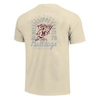T-shirt superposable couleur crème pour homme avec mascotte des Bulldogs de l'État du Mississippi