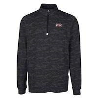 Men's Cutter & Buck Black Mississippi State Bulldogs Big Tall Traverse Camo Print Stretch Quarter-Zip Pullover Top