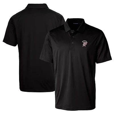 Men's Cutter & Buck Black Mississippi State Bulldogs Team Logo Big Tall Prospect Textured Stretch Polo
