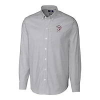 Men's Cutter & Buck Charcoal Mississippi State Bulldogs Vault Big Tall Oxford Stripe Long Sleeve Button-Down Shirt