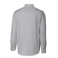 Men's Cutter & Buck Charcoal Mississippi State Bulldogs Vault Big Tall Oxford Stripe Long Sleeve Button-Down Shirt