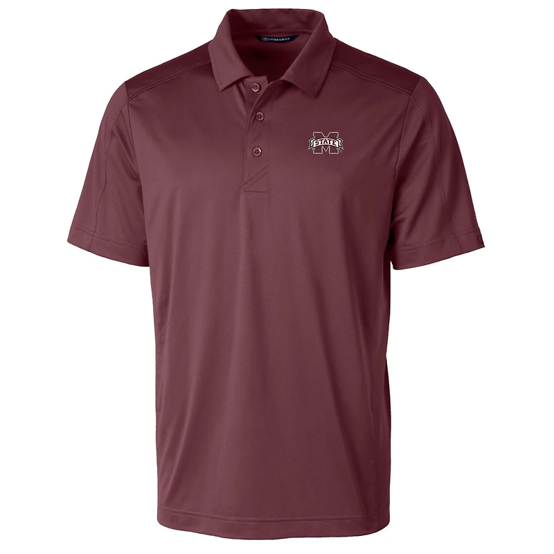 Polo extensible texturé Cutter & Buck bordeaux Mississippi State Bulldogs pour homme, grandes tailles.