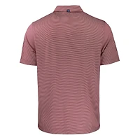 Polo Cutter & Buck Forge Eco Double Stripe Stretch Recycled pour homme, couleur bordeaux, à rayures Mississippi State Bulldogs.