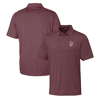 Polo à rayures fines Cutter & Buck Forge pour homme, couleur bordeaux, fines, modèle Mississippi State Bulldogs.