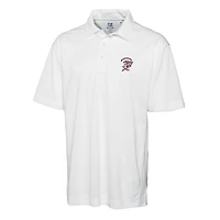Men's Cutter & Buck White Mississippi State Bulldogs Big Tall DryTec Genre Textured Solid Polo