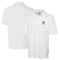 Men's Cutter & Buck White Mississippi State Bulldogs Big Tall DryTec Genre Textured Solid Polo