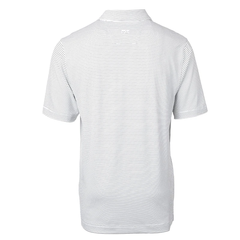 Polo extensible à rayures crayon Forge pour homme Cutter & Buck, blanc, Mississippi State Bulldogs, grandes tailles