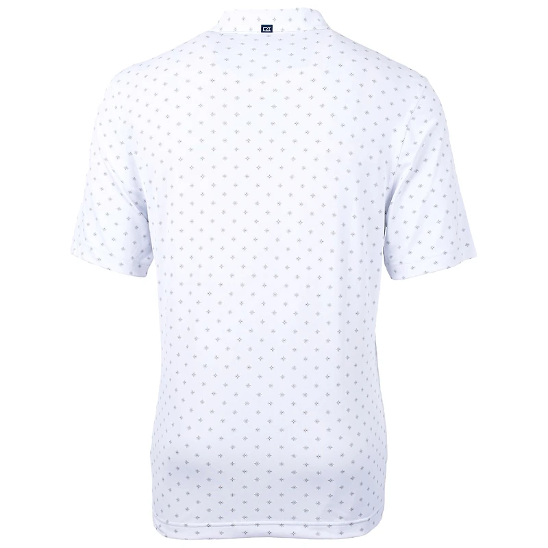 Men's Cutter & Buck White Mississippi State Bulldogs Virtue Eco Pique Tile Recycled Polo