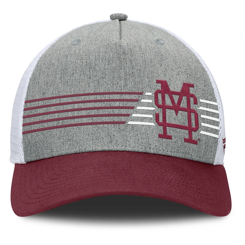 Casquette ajustable Fanatics pour hommes, gris chiné/marron, Mississippi State Bulldogs Profile Trucker