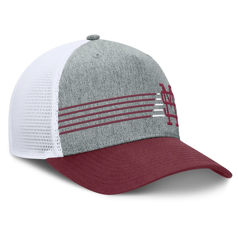 Casquette ajustable Fanatics pour hommes, gris chiné/marron, Mississippi State Bulldogs Profile Trucker
