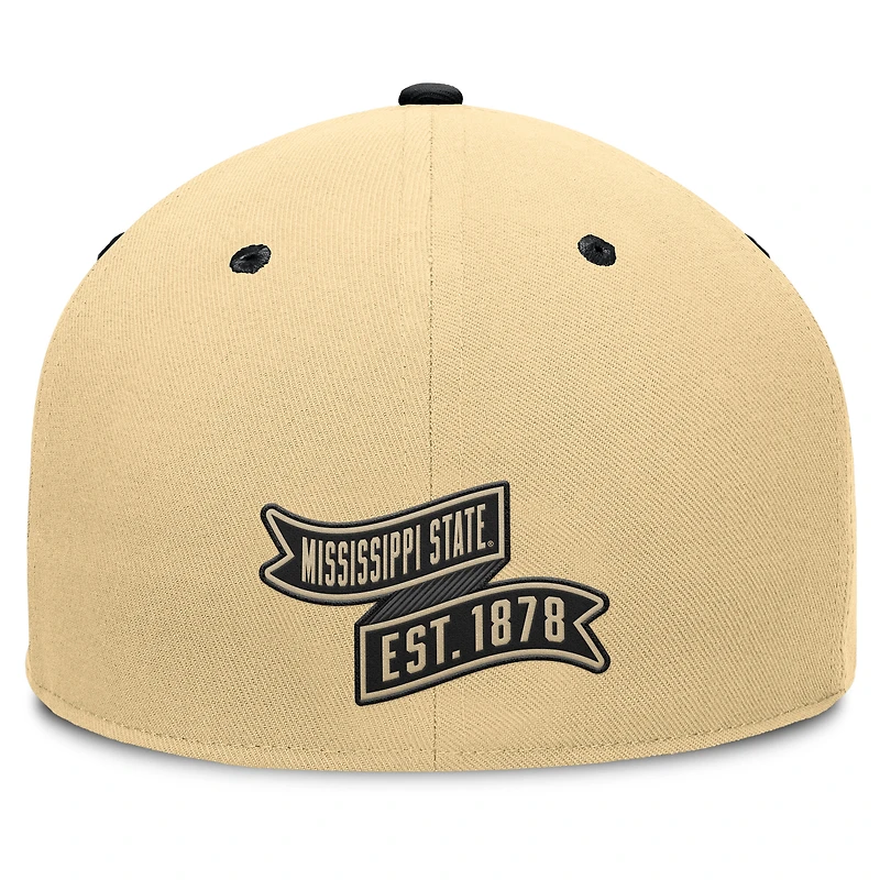 Men's Fanatics Khaki/Black Mississippi State Bulldogs Balance Fitted Hat
