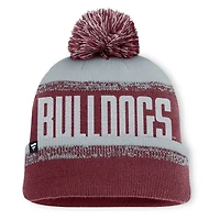 Bonnet en tricot à revers et pompon Fanatics pour homme, bordeaux/gris, Mississippi State Bulldogs Thrive