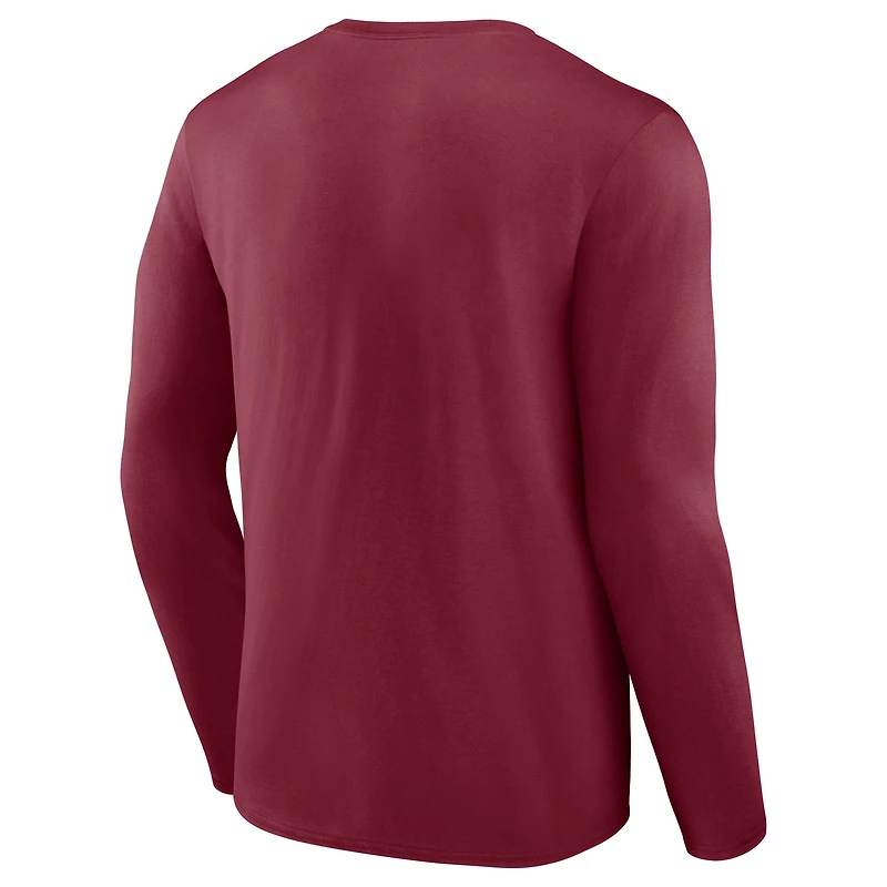 T-shirt à manches longues Fanatics Maroon Mississippi State Bulldogs Double Time 2-Hit pour hommes