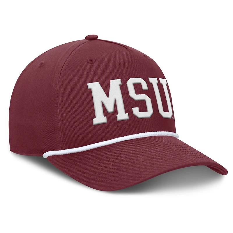 Men's Fanatics Maroon Mississippi State Bulldogs Foul Ball Rope Adjustable Hat