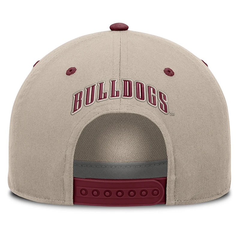 Men's Fanatics  Stone/Maroon Mississippi State Bulldogs Veteran Two-Tone Adjustable Hat