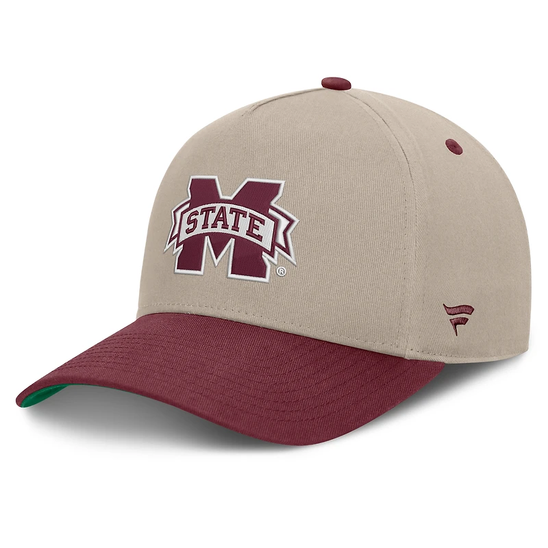 Men's Fanatics Stone/Maroon Mississippi State Bulldogs Veteran Two-Tone Adjustable Hat