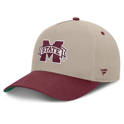 Men's Fanatics  Stone/Maroon Mississippi State Bulldogs Veteran Two-Tone Adjustable Hat