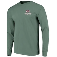 T-shirt à manches longues pour homme Mississippi State Bulldogs, vert, couleurs confort, motif sapin de Noël