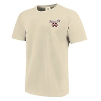 T-shirt pour homme « Image One Natural » des Bulldogs de l'État du Mississippi, couleurs confortables, motif Campus Stack dessiné à la main
