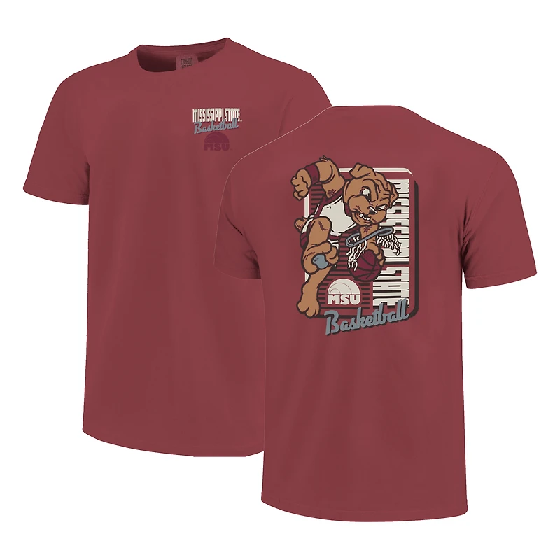 T-shirt Dunk Mascotte Confort Couleurs Bordeaux Mississippi State Bulldogs pour homme