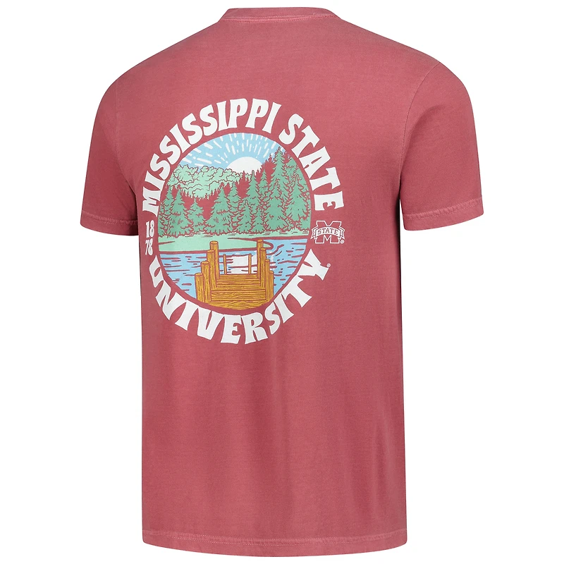 T-shirt marron pour homme, motif paysage épais et confortable, couleurs confort des Bulldogs du Mississippi State