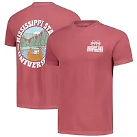 T-shirt marron pour homme, motif paysage épais et confortable, couleurs confort des Bulldogs du Mississippi State