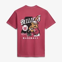 Men's  Maroon Mississippi State Bulldogs Drawn Mascot Baseball T-Shirt