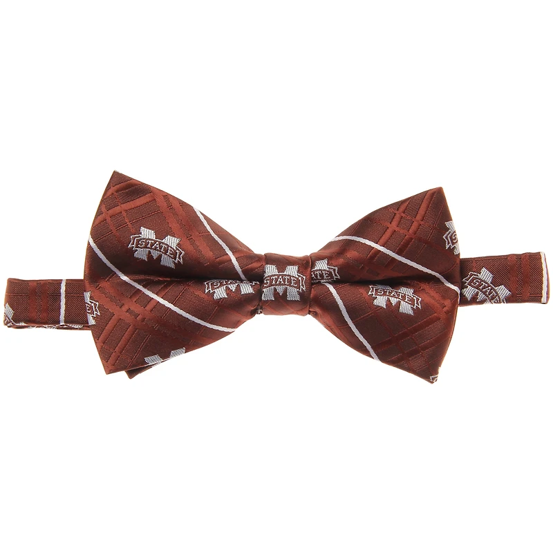 Nœud papillon Oxford bordeaux pour homme, aux couleurs des Bulldogs de l'Université d'État du Mississippi