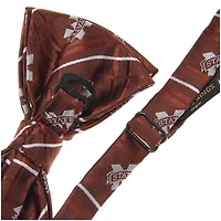 Nœud papillon Oxford bordeaux pour homme, aux couleurs des Bulldogs de l'Université d'État du Mississippi