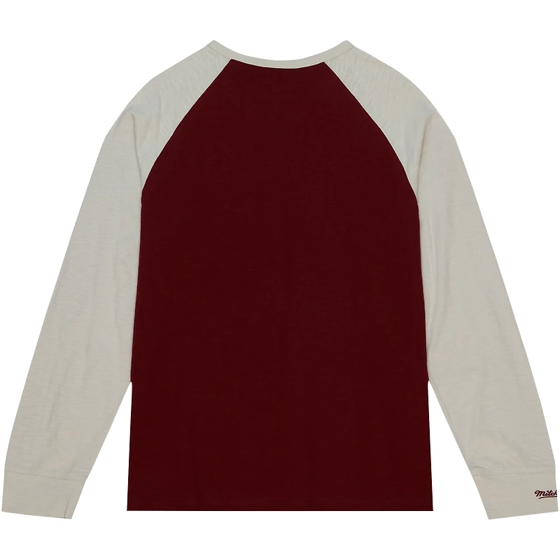 Mitchell & Ness Maroon Mississippi State Bulldogs Legendary Slub Raglan T-shirt à manches longues pour hommes