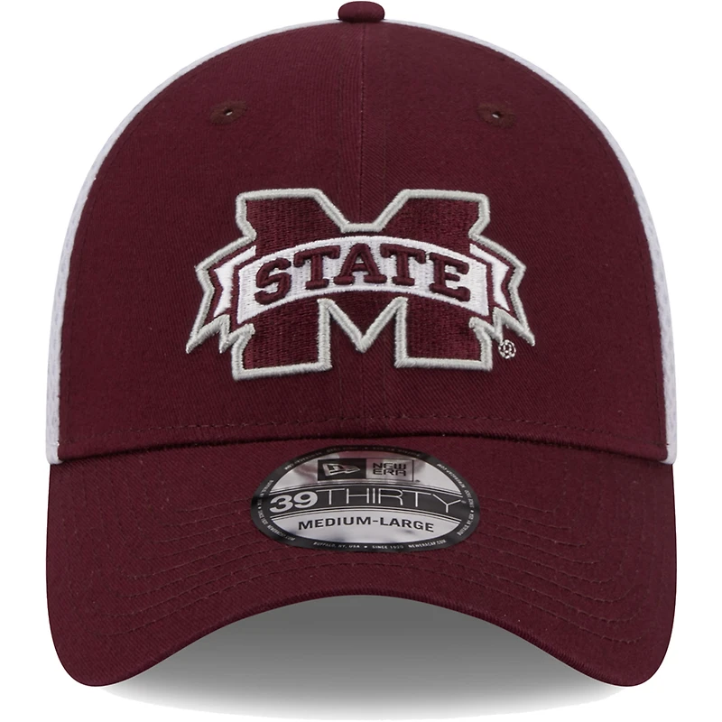 Casquette Neo 39THIRTY Flex pour homme New Era marron Mississippi State Bulldogs