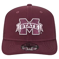 Casquette camionneur extensible à boutons-pression New Era marron Mississippi State Bulldogs Primary 9SEVENTY pour homme