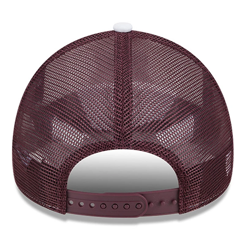 Casquette de camionneur réglable en mousse A-Frame 9FORTY New Era pour hommes, blanc/marron, Mississippi State Bulldogs Court Sport