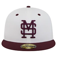 Men's New Era White/Maroon Mississippi State Bulldogs On-Field Baseball Fitted Hat