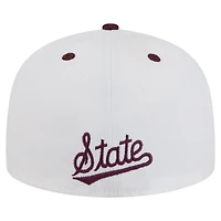 Men's New Era White/Maroon Mississippi State Bulldogs On-Field Baseball Fitted Hat