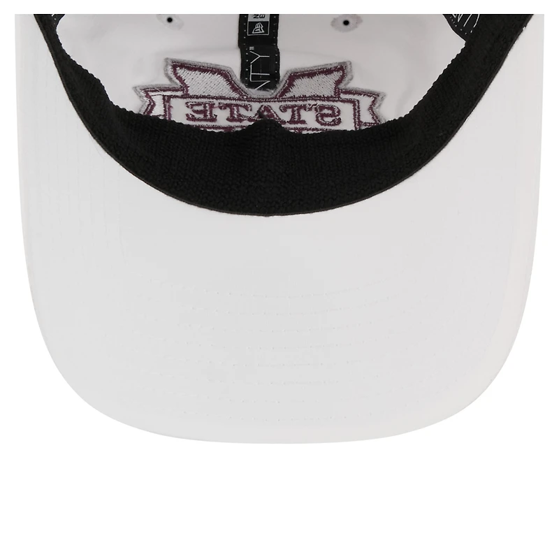 Casquette ajustable New Era blanche Mississippi State Bulldogs Active Ripstop 9TWENTY pour homme