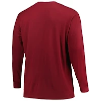 T-shirt à manches longues deux coups pour hommes Profile Maroon Mississippi State Bulldogs Big & Tall