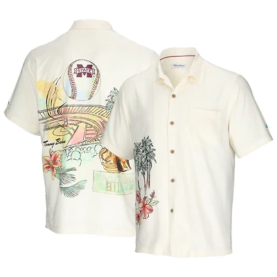 Chemise boutonnée Tommy Bahama State Mississippi Bulldogs Paradise Fly Ball Camp pour homme