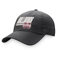 Men's Top of the World Charcoal Mississippi State Bulldogs Slice Adjustable Hat
