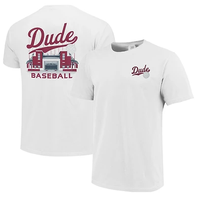 T-shirt blanc de couleur confortable pour hommes des Bulldogs l'État du Mississippi Dude Stadium