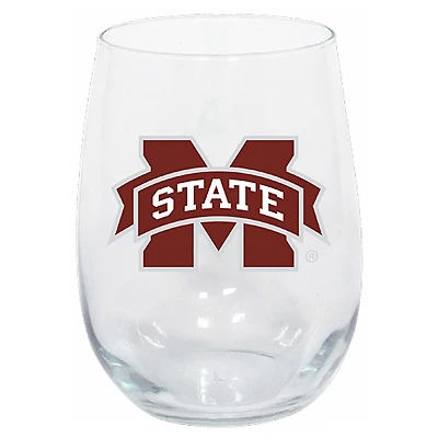 Bouledogues de l'État du Mississippi 15 oz. Verre à vin sans pied