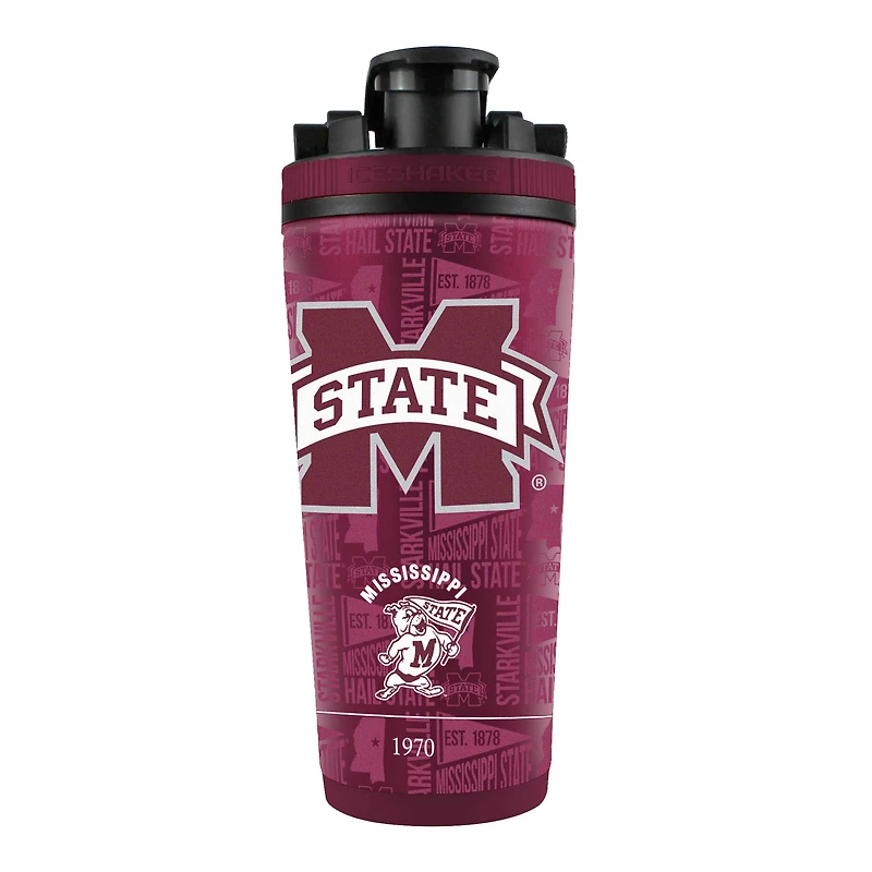 Bouteille shaker en acier inoxydable 4D de 26 oz des Bulldogs de l'État du Mississippi