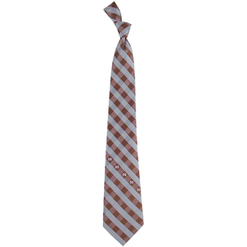 Mississippi State Bulldogs Woven Checkered Tie - Maroon/Gray
