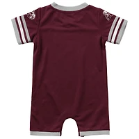 Barboteuse avec logo de football Colosseum marron pour nouveau-né et nourrisson des Bulldogs l'État du Mississippi